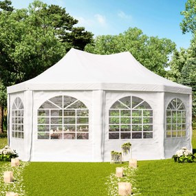 TOOLPORT Gazebo pagoda 4x5,5 m, telo in PVC, bianco - (1066)