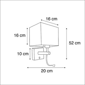 Lampada da parete intelligente nera con USB incl. Wifi A60 e GU10 - Zeno