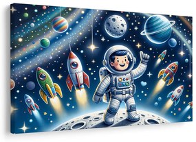 Quadro su tela – Piccolo astronauta in missione avventurosa