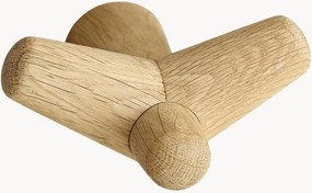 Set di 4 ganci appendiabiti in legno di quercia Tail