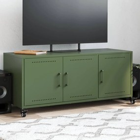Mobile Tv Verde Oliva 100,5x39x43,5cm Acciaio Laminato A Freddo /