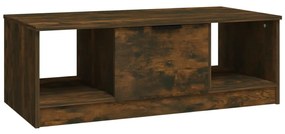 Tavolino da salotto rovere fumo 102x50x36 cm legno multistrato