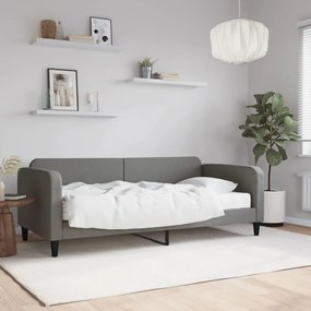 Divano Letto Con Materasso Grigio Scuro 90x190 Cm İn Tessuto /