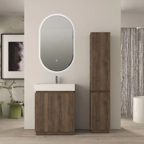 Mobile da bagno sottolavabo Cortina L70 X P45 X H 79cm, cannettato, noce