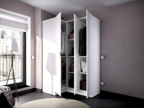 Armadio angolare 3 ante L132 cm Bianco - LISTOWEL