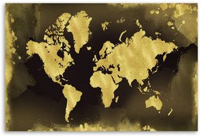Quadro su tela, Continenti d'oro vintage