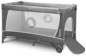 Lionelo - Lettino da viaggio FLOWER Grigio Scandi