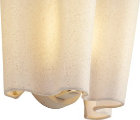Lampada da parete Japandi beige con lino 20 cm - Oyster