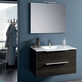 Mobile Bagno Sospeso 100 Cm Due Cassetti Specchio Con Illuminazione Led ItalBagno "Chiara"