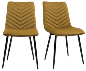 Sedie design in tessuto velluto bronzo e metallo nero (set di 2) PUMPKIN