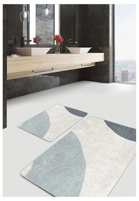 Set di tappetini per il bagno in velluto grigi/crema 2 pz 60x100 cm Abstract Shapes – Mila Home