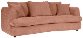 Divano letto sfoderabile 3-4 posti forma a fagiolo in tessuto effetto velluto color terracotta SACHA