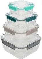 Set 4 contenitori ermetici per alimenti in plastica