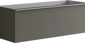 Cassettiera Pixel con 2 cassetti  frontale plain laccato opaco grigio carbone e maniglia alluminio brillante L120 x H40 x P45,5 cm