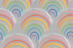 Carta da parati – Casette arcobaleno allegre