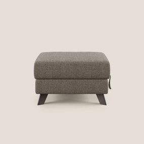 Moon Pouf contenitore e piedini alti in tessuto morbido ad intreccio soft-touch impermeabile T06 marrone