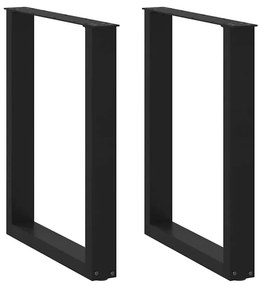Gambe Tavolo Pranzo A Forma U 2 Pz Nero 60x(72-73) Cm Acciaio /