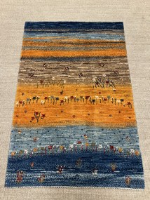 Loribaft Tappeto persiano 90 x 130 Blu (Iran) Annodato A Mano