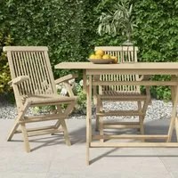 Sedie Giardino Pieghevoli 2pz Grigie 56x61x89 cm Massello Teak 362764