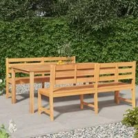 Set da Pranzo per Giardino 3 pz in Legno Massello di Teak cod mxl 37496