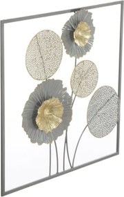 Pannello Decorativo a Fiori Sqity 50x3,8x50 Cm In Ferro Multicolore