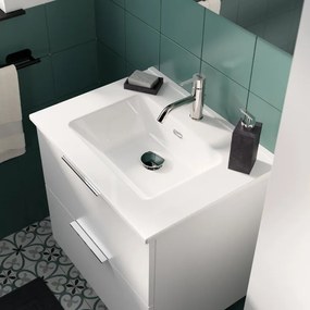 Lavabo a incasso rettangolare vasca centrale Jnka L 61 x H 18 x P 46.5 cm in ceramica bianco lucido