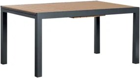 Tavolo In Alluminio Allungabile Effetto Legno 100x200-300 Cm Antracite