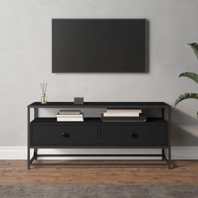 Mobile Porta Tv Nero 100x35x45 Cm İn Legno Multistrato /