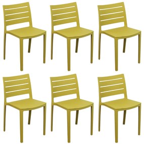 CABOT - set 6 sedie in polipropilene impilabile