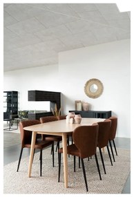 Sedie da pranzo marrone cognac in un set di 4 pezzi Pisa - House Nordic