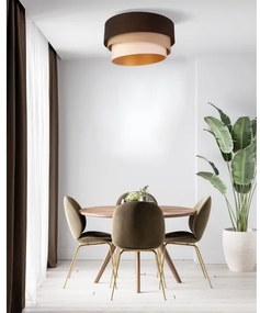 Duolla - Plafoniera DEVON 1xE27/40W/230V diametro 45 cm marrone/beige