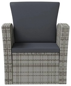 Set divani da giardino 16 pz con cuscini in polyrattan grigio