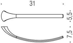 Colombo Link b2412 Porta asciugamani 31 cm fisso cromo