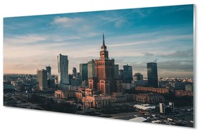 Rivestimento parete cucina Panorama di alba dei grattacieli di Varsavia 100x50 cm