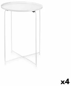 Tavolino Aggiuntivo Bianco Metallo 35 x 50,5 x 35 cm Rotonda (4 Unità)