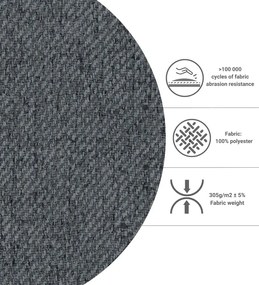 Letto boxspring con contenitore in grigio-naturale 140x200 cm Faro - Maison de Rêve