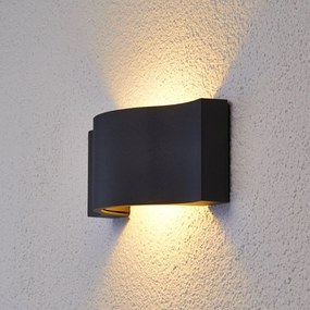Applique da esterni a LED JACE Lucande, Nero, Alluminio, Moderno, Applique LED da esterni