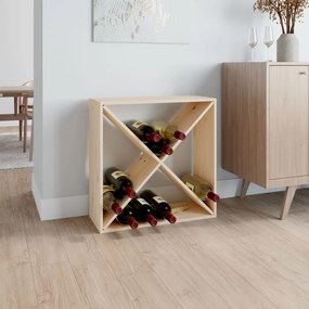 Portabottiglie 62x25x62 cm in legno massello di pino