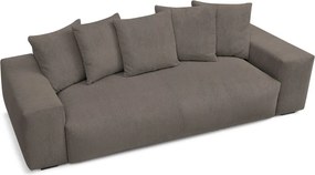 Divano grigio/marrone con rivestimento in velluto a coste 280 cm Voltaire – Bobochic Paris