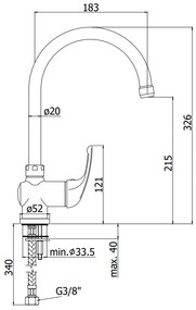 Paffoni apollo 3 apm3180 miscelatore lavello cucina monoforo con canna orientabile cromo