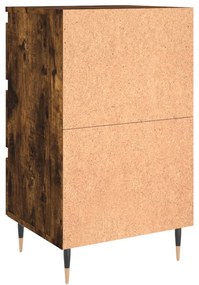 Comodini 2 pz Rovere Fumo 40x35x69 cm in Legno Multistrato