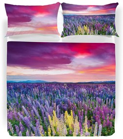 Set Lenzuola Copriletto Matrimoniale Lavander sunset, in