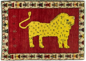 Gabbeh Tappeto 90 x 120 Rosso (Iran) Annodato A Mano