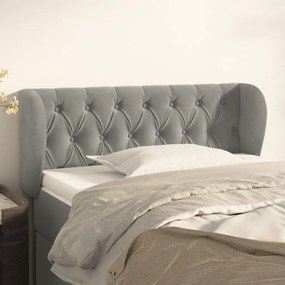 Testiera Ad Orecchio Grigio Chiaro 103x23x78/88 Cm İn Velluto /