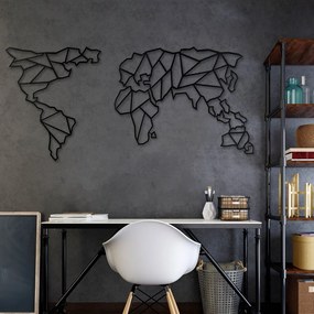 Decorazione murale Mappa del mondo trasparente, 85 x 170 cm - Bystag