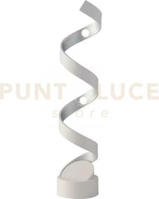 Lume led helix spirale bianco e argento 12w 740lm 3000k 14,5x14,5x66cm