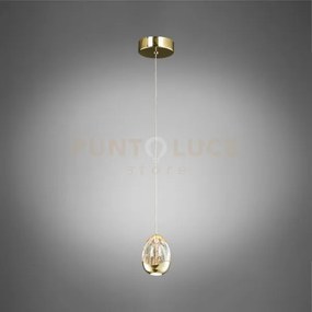 Lampada a sospensione golden egg, oro led 4,8w, 280lm, 3000k, dia.1...