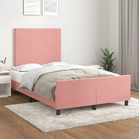 Giroletto Con Testiera Rosa 120x200 Cm İn Velluto /
