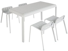 Tavolo da pranzo per giardino Idaho NATERIAL struttura e superficie in Alluminio  grigio per 4 persone 144x70cm