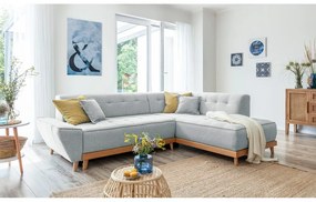 Divano letto angolare grigio chiaro L, angolo destro Dazzling Daisy - Miuform